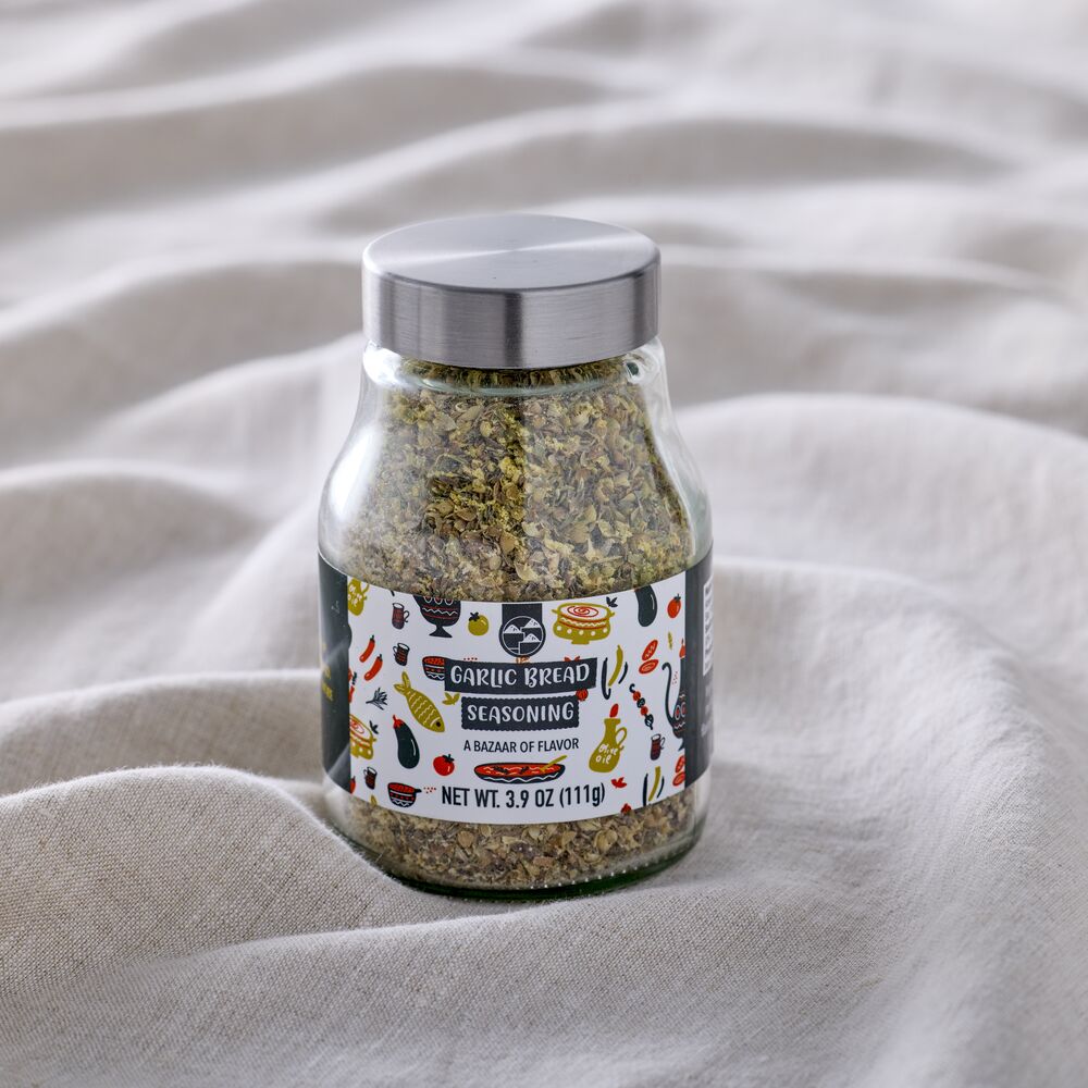 Garlic Bread Seasoning Milk Jar Stainless Steel Cap 3.9 oz